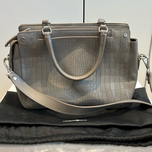 Treasure and Bond Logan Satchel, grey leather - Picture 1 of 13